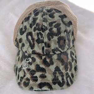 C.C camo ponytail hat, NWT